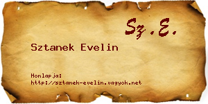 Sztanek Evelin névjegykártya